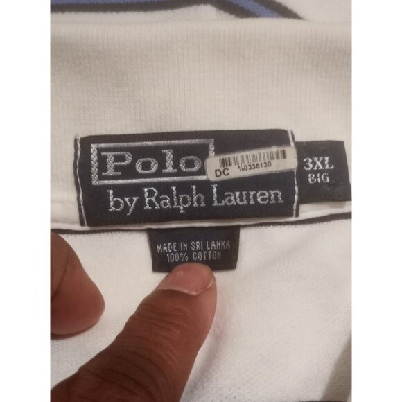 Vintage Polo Ralph Lauren Shirt Men’s 3XL Big White Blue Pony Logo Preppy Y2K - Picture 9 of 13